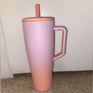 Gradient Pink and Orange Brumate Tumbler with Straw